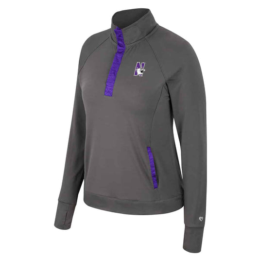 Northwestern University Wildcats Colosseum Ladies Pull The Switch 1/4 Snap Jacket
