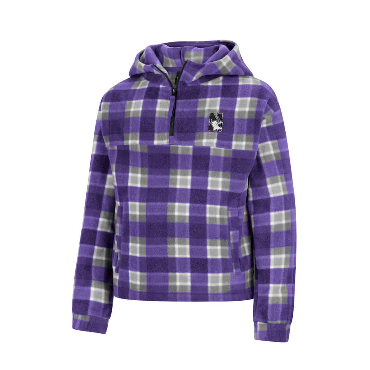 Northwestern University Wildcats Colosseum Girls Floofloovers 1/4 Zip Jacket With Hood