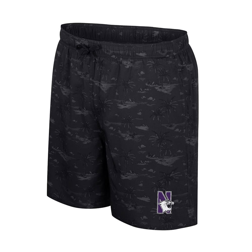 Northwestern University Wildcats Colosseum Men's Atmosphere Black Swim Shorts