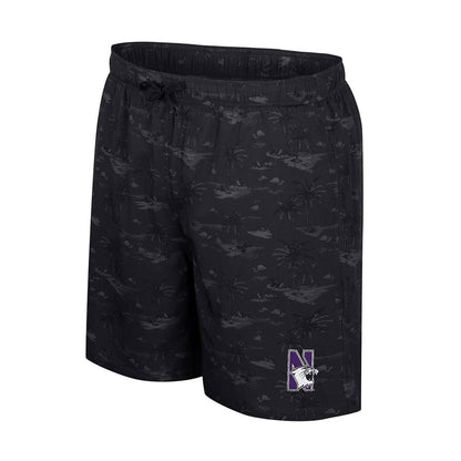 Northwestern University Wildcats Colosseum Men's Atmosphere Black Swim Shorts