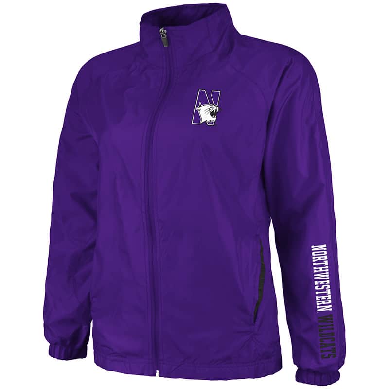 Northwestern University Wildcats Colosseum Ladies Purple Breeze Jacket with N-Cat Design