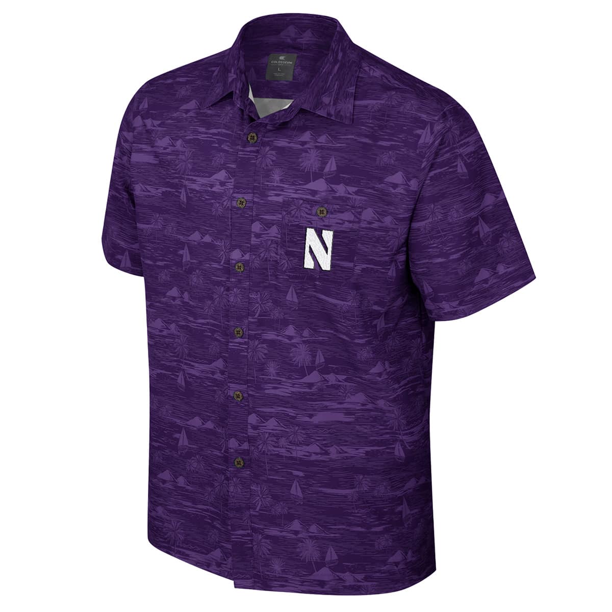 Northwestern University Wildcats Colosseum Men's Ozark Purple Camp Shirt