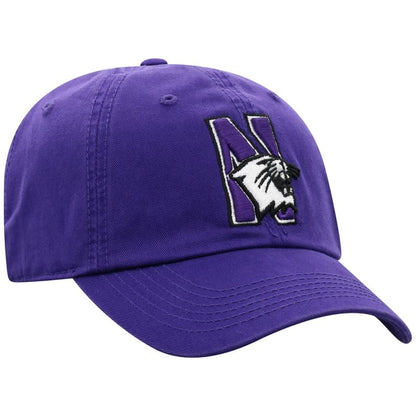 Northwestern University Wildcats Top Of The World Unconstructed Purple Twill Hat with N-Cat Design