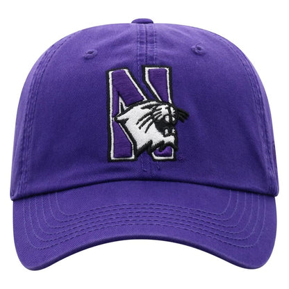 Northwestern University Wildcats Top Of The World Unconstructed Purple Twill Hat with N-Cat Design