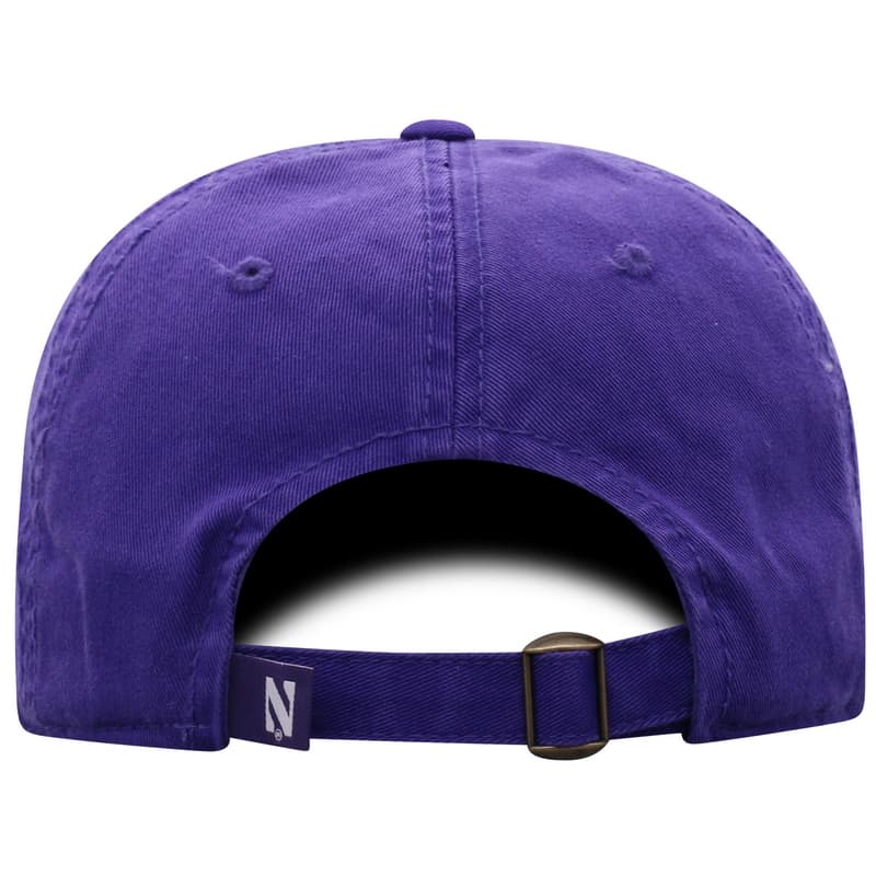 Northwestern University Wildcats Top Of The World Unconstructed Purple Twill Hat with N-Cat Design-Back