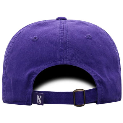Northwestern University Wildcats Top Of The World Unconstructed Purple Twill Hat with N-Cat Design-Back