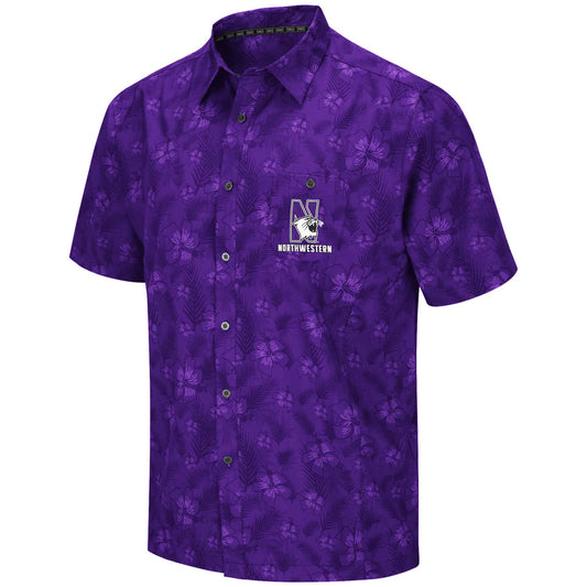 Northwestern University Wildcats Colosseum Purple Molokai Camp Shirt