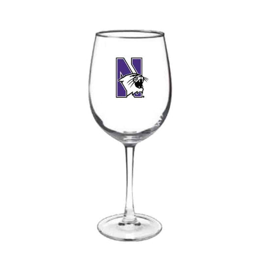 Northwestern Wildcats 12 oz. Connoisseur Wine Glass with N-Cat Design