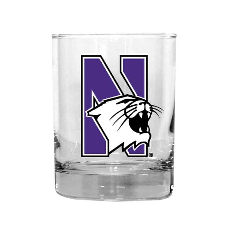 Northwestern Wildcats 14 oz. Executive Glass with N-Cat Design