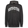 Northwestern University Wildcats Men's MV Fundamental Fleece Charcoal Hooded Sweatshirt with One Color Arch Design