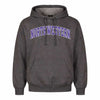 Northwestern University Wildcats Men's MV Fundamental Fleece Charcoal Heather Hooded Sweatshirt with Two Color Arch Design