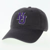 Northwestern University Wildcats Legacy Unconstructed Adjustable Dark Grey Charcoal Twill Hat with Vintage Interlock NU Design