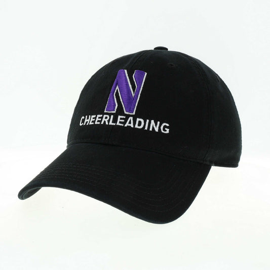 Northwestern University Wildcats Unconstructed Black Cotton Twill Hat with N & Cheerleading Design