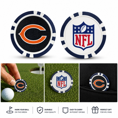 Chicago Bears Poker Chip Golf Ball Marker – NFL Golf Accessory