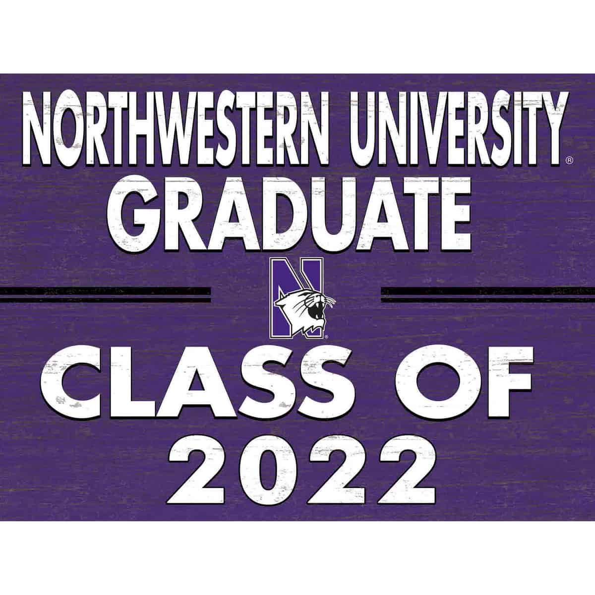 Northwestern University Wildcats Graduation 2022 Lawn Sign 1