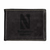 Northwestern University Wildcats Black Onyx Contrast Stitch Genuine Leather Billfold Wallet