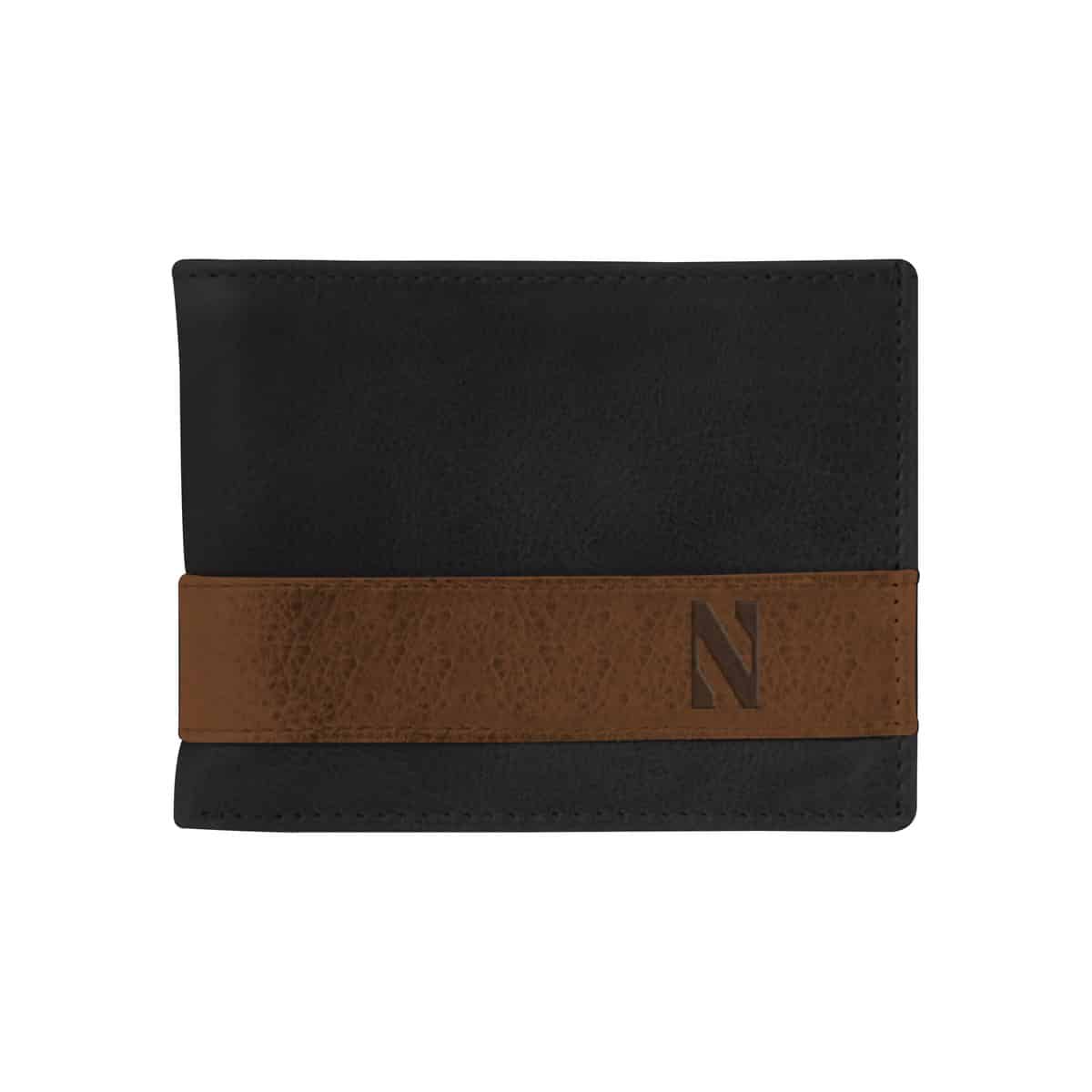 Northwestern University Wildcats Black/Tan Two Tone Westbridge Genuine Leather Billfold Wallet