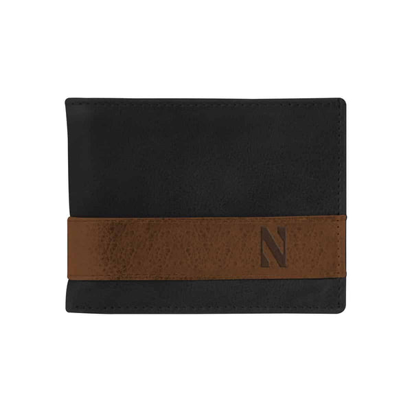 Northwestern University Wildcats Black/Tan Two Tone Westbridge Genuine Leather Billfold Wallet