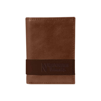 Northwestern University Wildcats Westbridge Tan/Cognac Two Tone Genuine Leather Trifold Wallet