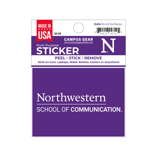 Northwestern University Communication Full Color Outside Application 3"X4" Rectangular Multi-Purpose Sticker