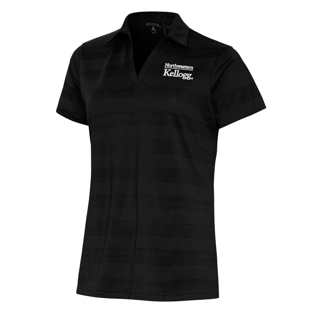 Northwestern I Kellogg Antigua Women's Compass Black Multi Polo Shirt