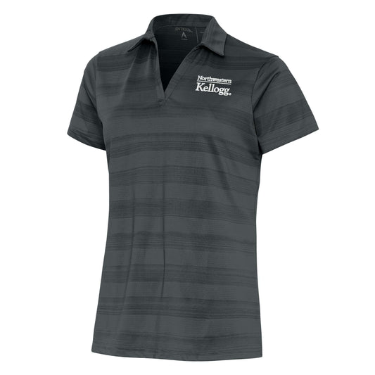 Northwestern I Kellogg Antigua Women's Compass Charcoal Multi Polo Shirt