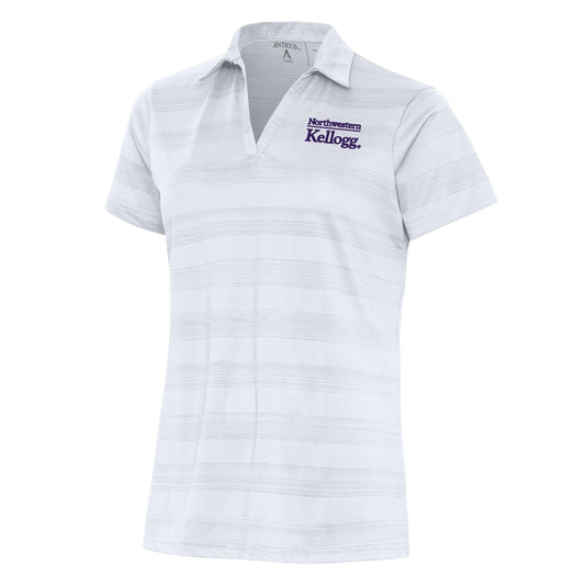 Northwestern I Kellogg Antigua Women's Compass White Multi Polo Shirt