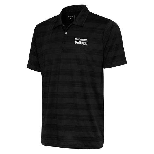 Northwestern I Kellogg Men's Antigua Black Multi Compass Polo Shirt
