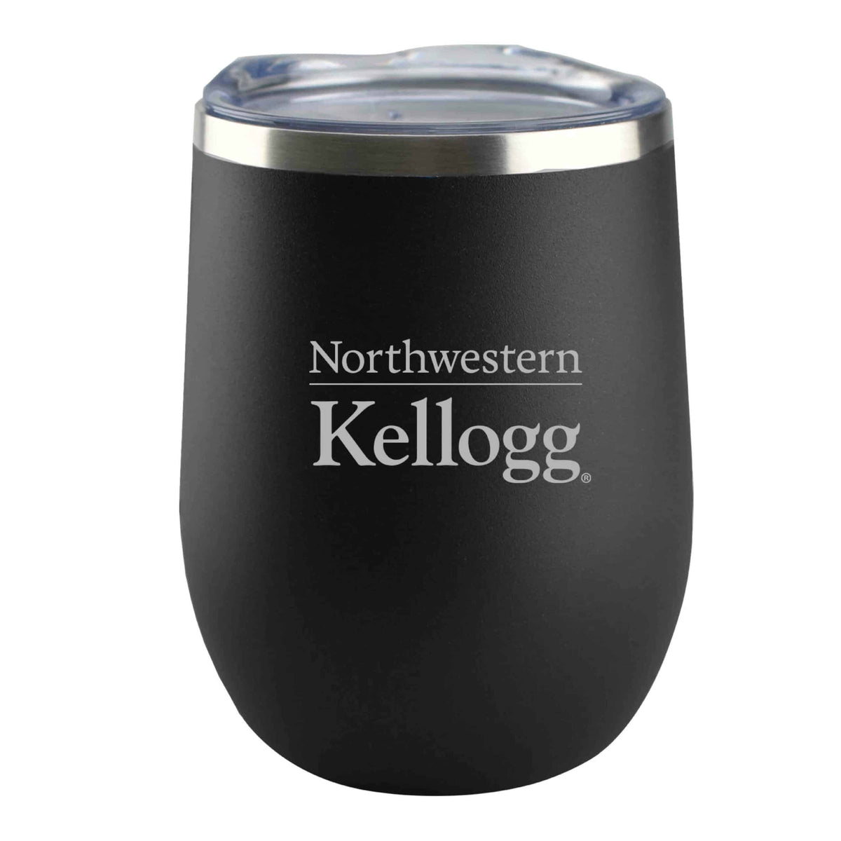 Northwestern Kellogg Laser Engraved Vacuum Insulated 12 oz. Cool Sip Stemless Wine & Beverage Insulator Tumbler