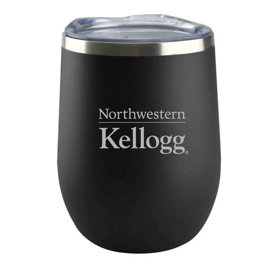Northwestern Kellogg Laser Engraved Vacuum Insulated 12 oz. Cool Sip Stemless Wine & Beverage Insulator Tumbler