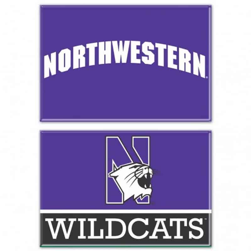 Northwestern Wildcats Rectangle Magnet, 2pack 2" x 3" Northwestern & N-Cat Design