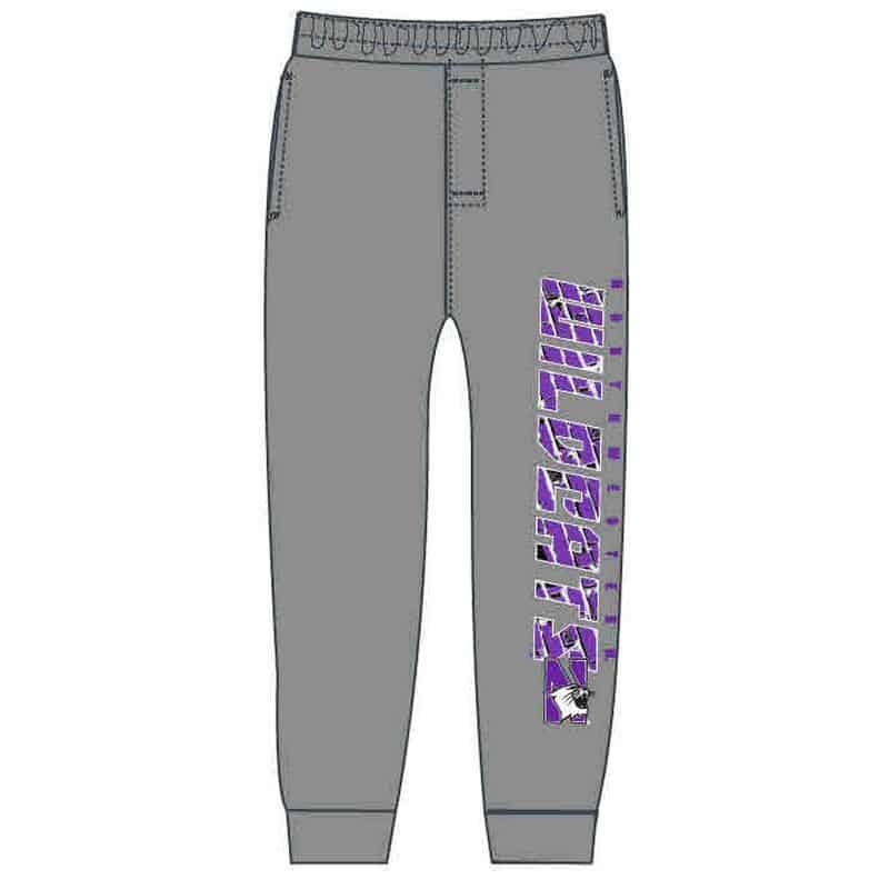 Northwestern University Wildcats Adult Light Weight Pants with Elastic Cuffed Bottom