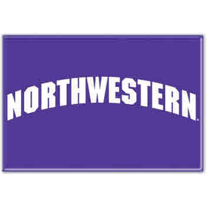 Northwestern Wildcats Rectangle Magnet, 2" x 3" Arched Northwestern Design