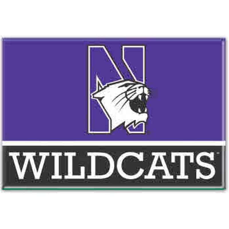 Northwestern Wildcats Rectangle Magnet, 2" x 3" N-Cat Wildcats Design