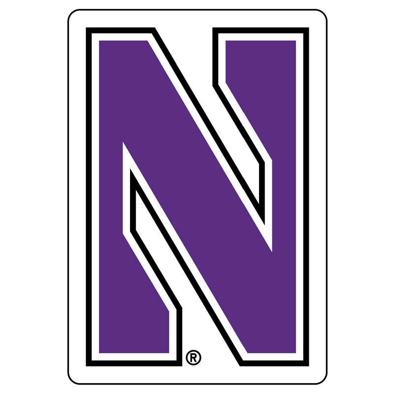 Northwestern Wildcats Premium Acrylic Magnet with Multi Color Stylized N Design