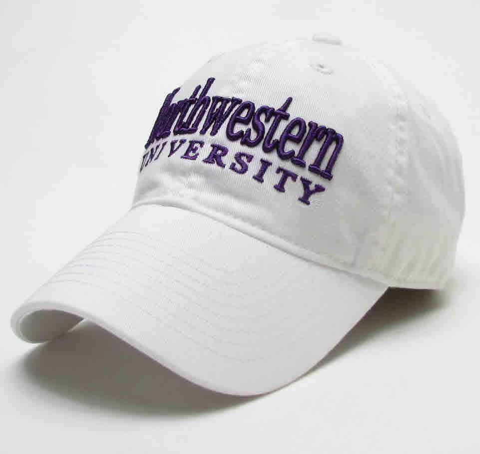 Northwestern University Wildcats Legacy Unconstructed Adjustable White Hat with Straight Northwestern University Design