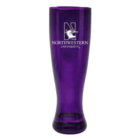 Northwestern University Wildcats 16 oz. Purple Glass Pilsner With N-Cat Design