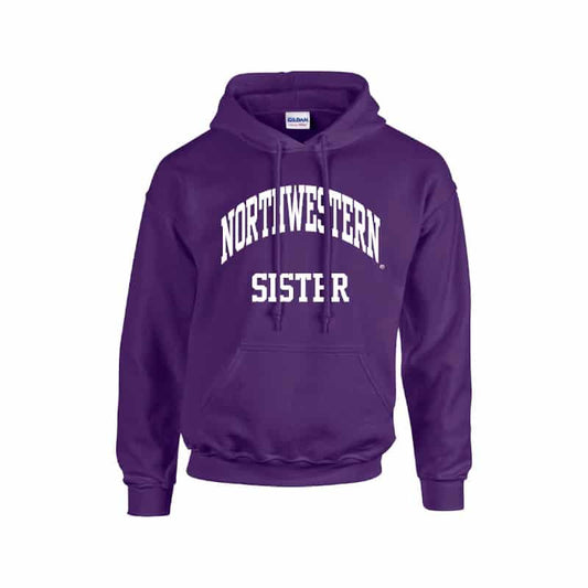 Northwestern University Wildcats Purple Hooded Sweatshirt With Sister Design
