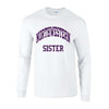 Northwestern University Wildcats White Long Sleeve Tee Shirt with Sister Design