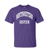 Northwestern University Wildcats Purple Short Sleeve Tee Shirt with Sister Design