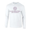 Northwestern University Wildcats White Long Sleeve Tee Shirt with Grandma Design