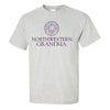 Northwestern University Wildcats Light Grey Short Sleeve Tee Shirt with Grandma Design NW2986