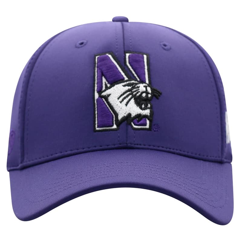 Northwestern University Wildcats Top Of The World Constructed Onefit Purple Acrylic/Wool Hat with N-Cat Design