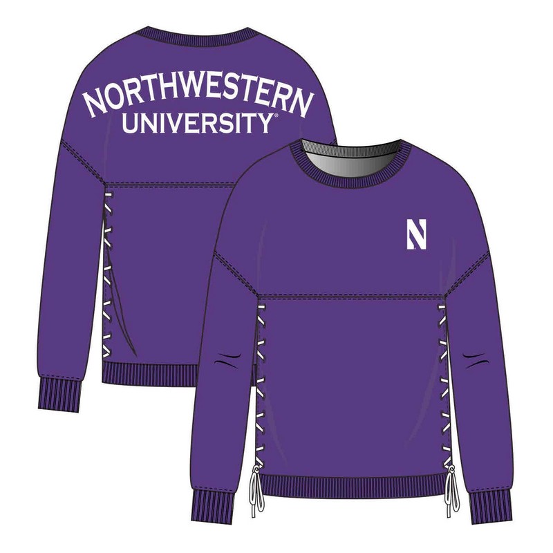 Northwestern University Wildcats Purple Side Laced Spirit Jersey with Stylized N Design