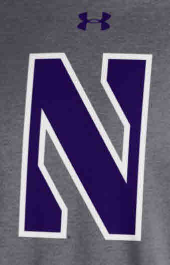 Northwestern University Wildcats Youth Under Armour Tactical Tech™ Dark Grey Hooded Sweatshirt with Stylized N Design