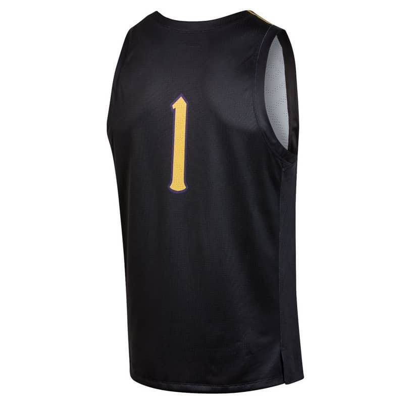 Northwestern University Wildcats Under Armour Adult Black Gothic Replica Basketball Jersey with #1-Back