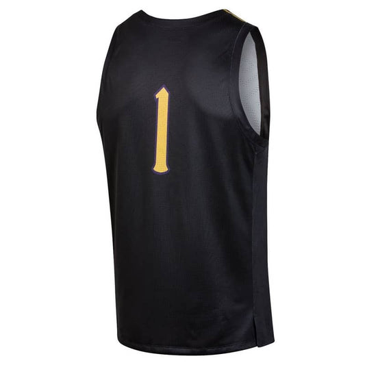 Northwestern University Wildcats Under Armour Adult Black Gothic Replica Basketball Jersey with #1-Back