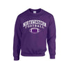 Northwestern University Wildcats Purple Crewneck Sweatshirt with Northwestern Football Design