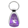 Northwestern University Wildcats Laser Engraved Purple Teardrop Key Chain with N-Cat & Cross Country Design