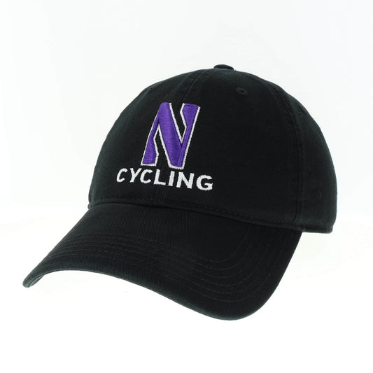 Northwestern University Wildcats Unconstructed Black Cotton Twill Hat with N & Cycling Design